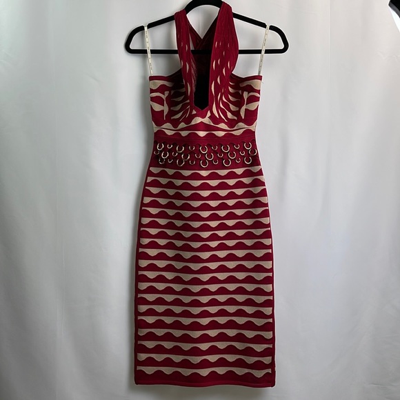 Herve Leger Halter Dress NWT Medium - Picture 5 of 17